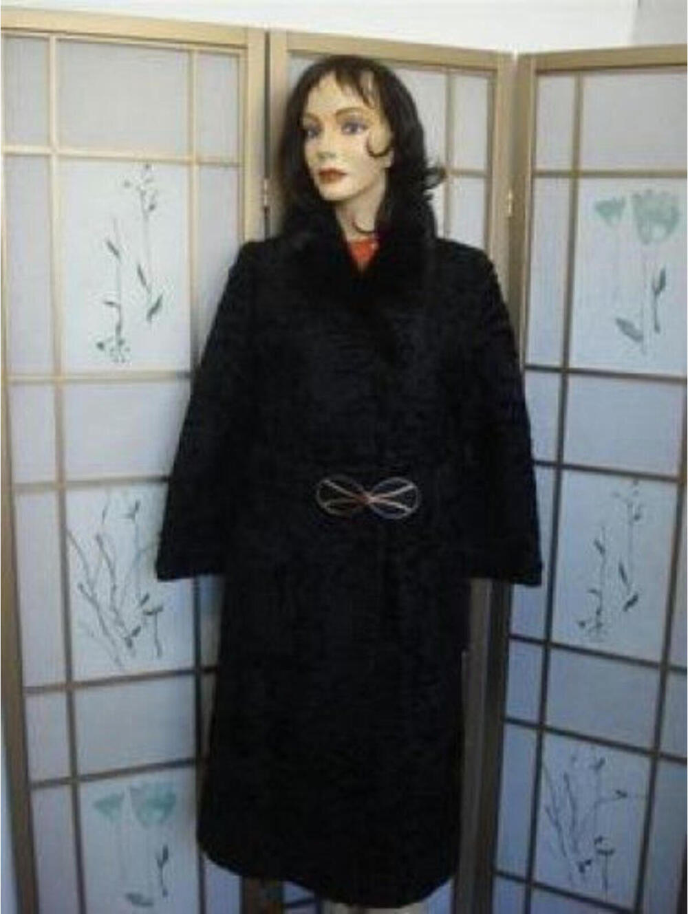 MINT SWAKARA LAMB WITH MINK COLLAR FUR COAT JACKET WOMEN WOMAN SIZE 6